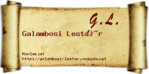 Galambosi Lestár névjegykártya